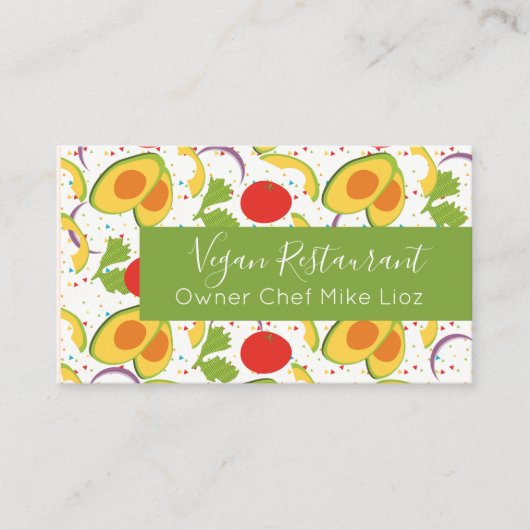 Veganes Restaurant Salat Muster Visitenkarte (Vorderseite)