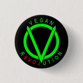 Veganes Revolutions-Knopf-Button Button (Vorderseite)