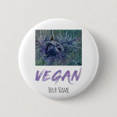Veganes Rotes Cabbage Vintages Geschenk Button (Vorderseite)
