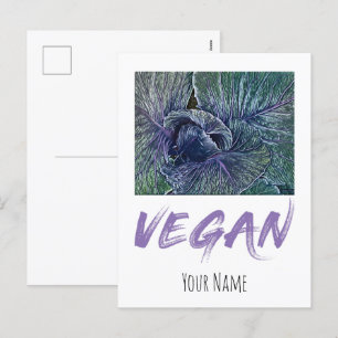 Veganes Rotes Cabbage Vintages Geschenk Feiertagspostkarte