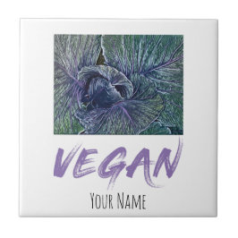 Veganes Rotes Cabbage Vintages Geschenk Fliese