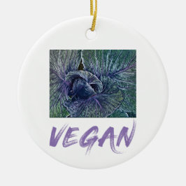 Veganes Rotes Cabbage Vintages Geschenk Keramik Ornament