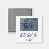 Veganes Rotes Cabbage Vintages Geschenk Magnet (Vorderseite/Rückseite)