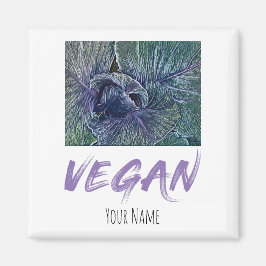 Veganes Rotes Cabbage Vintages Geschenk Magnet