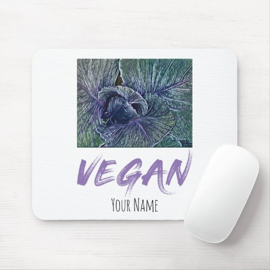 Veganes Rotes Cabbage Vintages Geschenk Mousepad (Mit Mouse)