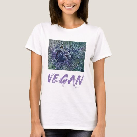 Veganes Rotes Cabbage Vintages Geschenk T-Shirt (Vorderseite)