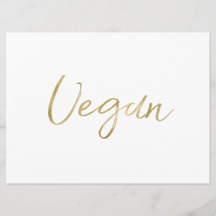 "Veganes" Schild   Stylishe goldene handgeschriebe Einladung
