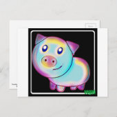 Veganes Schwein Postkarte (Vorne/Hinten)