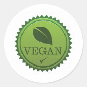 Veganes Siegel Runder Aufkleber (Vorderseite)
