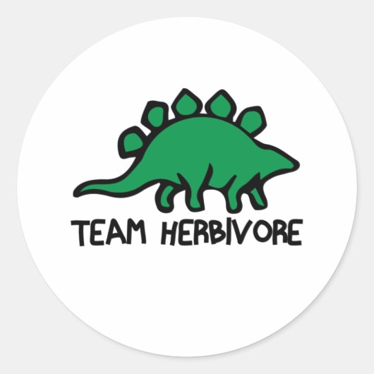 Veganes Team Herbivore Niedlich und Funny Dinosaur Runder Aufkleber (Vorderseite)