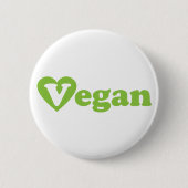 Veganes Text-Grün-Herz Button (Vorderseite)