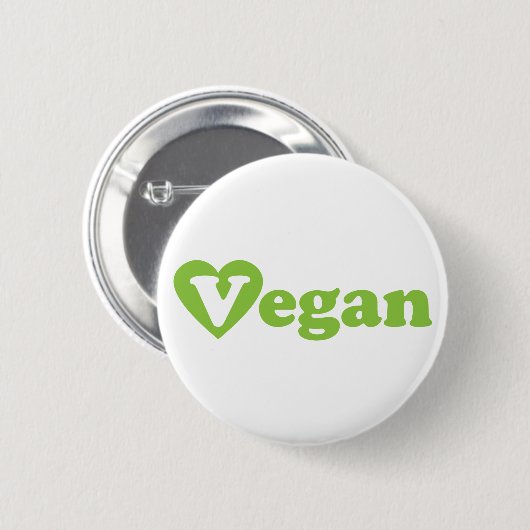 Veganes Text-Grün-Herz Button (Vorne & Hinten)