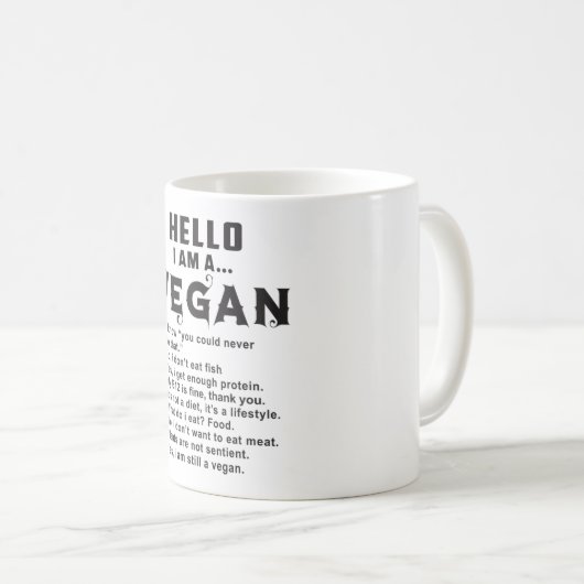 Veganes Vegetarisches Gemüse Veganismus Funny Gift Kaffeetasse (VorderseiteRechts)