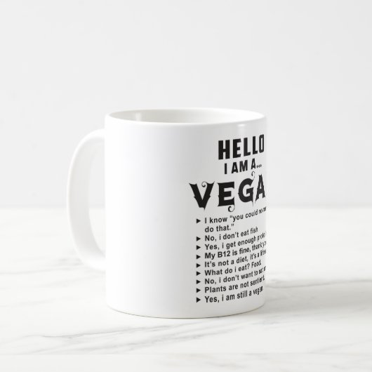 Veganes Vegetarisches Gemüse Veganismus Funny Gift Kaffeetasse (Vorderseite Links)