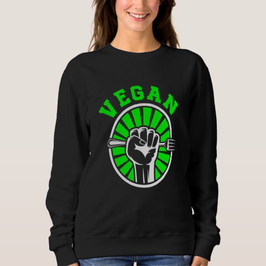Veganes Vegetarisches Lebensmittel Gemüse Gabel Bi Sweatshirt (Vorderseite)