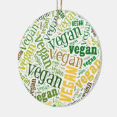 "Veganes" Wort-Wolke Mosaik Keramikornament (Links)