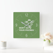 Veganismus Quadratische Wanduhr (Zuhause)