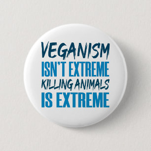 Veganismus Vegan Vegetarier-Warnung Aktivist Button
