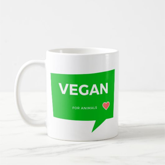 Vegano durch die Tiere | for Vegan animals Kaffeetasse (Links)