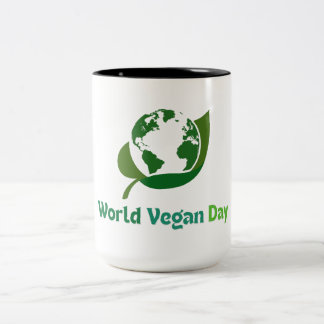 Vegans Day Zweifarbige Tasse