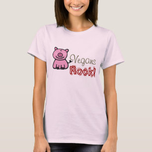 Vegans-Felsen! (niedliches rosa piggy) T-Shirt