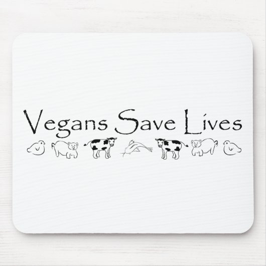 Vegans retten die Leben Mousepad (Vorne)