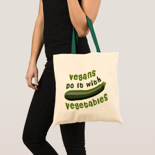 Vegans tun es mit Gemüse Tragetasche (Vorderseite (Produkt))