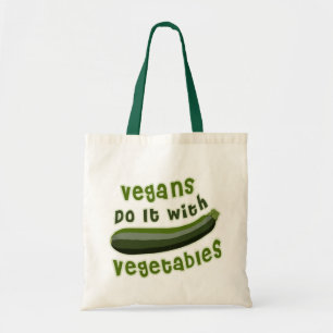 Vegans tun es mit Gemüse Tragetasche