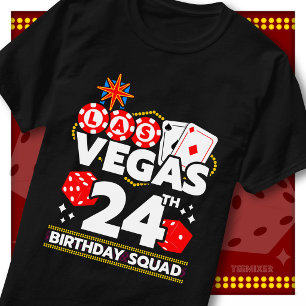 Vegas 24. Geburtstags-Squad-Casino-Party passend d T-Shirt