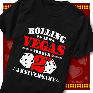 Vegas 2. Hochzeitspaar Casino Rollende Würfel T-Shirt