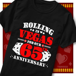 Vegas 65. Hochzeitspaar Casino Würfelnd T-Shirt