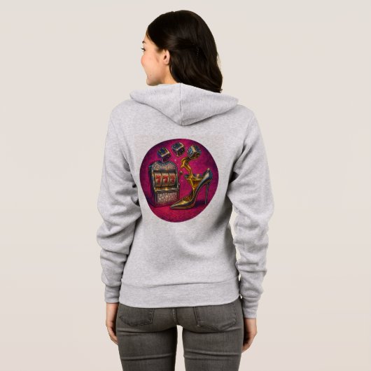 Vegas 777 Glam Slot Machine Hoodie 💎 🎰 (Schwarz voll)