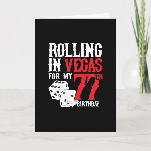 Vegas 77th Birthday Party - Rolling in Vegas Karte (Vorderseite)