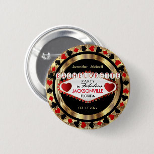Vegas-Art-Junggeselinnen-Abschied - DIY Stadt u. Button