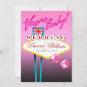 Vegas Baby! Hochzeit Speichern Sie das Datum rosa Save The Date (Vorderseite)