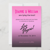Vegas Baby! Hochzeit Speichern Sie das Datum rosa Save The Date (Rückseite)
