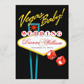 Vegas Baby! Hochzeit Speichern Sie das Datum schwa Save The Date