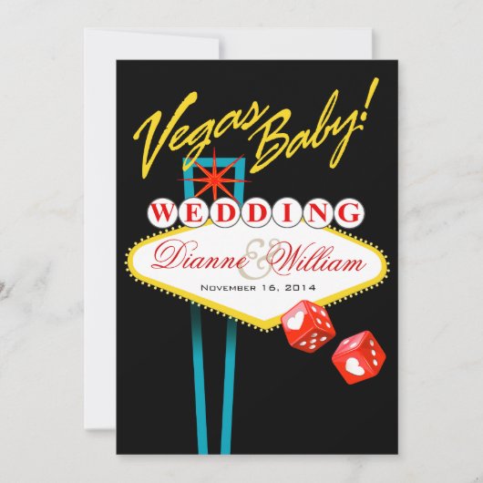 Vegas Baby! Hochzeit Speichern Sie das Datum schwa Save The Date (Vorderseite)