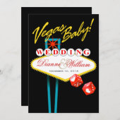 Vegas Baby! Hochzeit Speichern Sie das Datum schwa Save The Date (Vorne/Hinten)