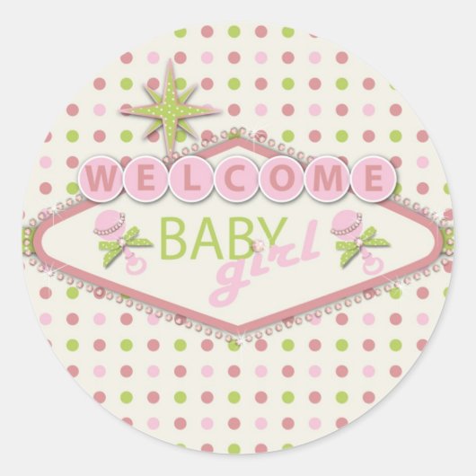 Vegas Babyaufkleber Runder Aufkleber (Vorderseite)