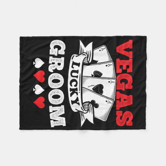 Vegas Bachelor Party Verheiratet in Vegas Groom Sq Fleecedecke (Vorderseite (Horizontal))