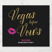 Vegas Before Vows Bachelorette Sparkling Weinkelle Schaumweinetikett (Einzelnes Label)