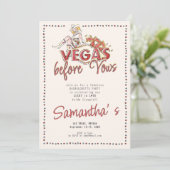 Vegas Before Vows Casino Einladung (Stehend Vorderseite)