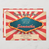 Vegas Before Vows Modern Lucky Casino Einladung (Vorne/Hinten)