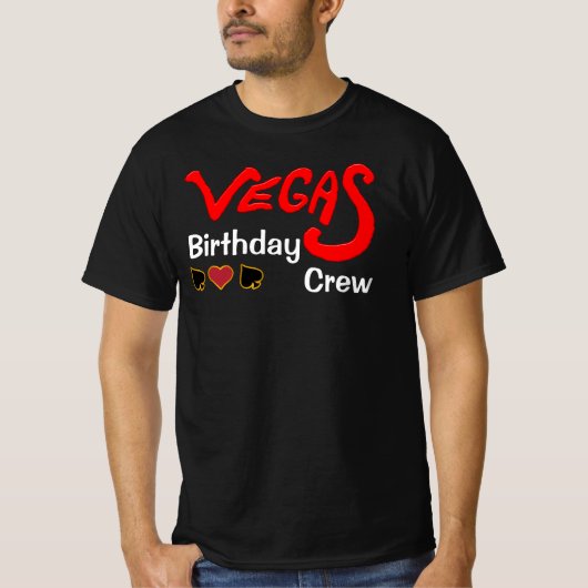 Vegas Birthday Crew Anpassbare Gruppenanpassung T-Shirt (Vorderseite)