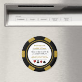 Vegas Black Gold Poker Chip Hochzeit speichern das Magnet (In Situ (Geschirrspüler))