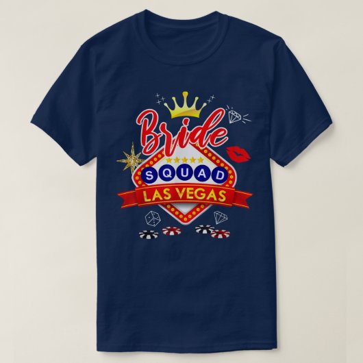 Vegas Bride Squad 2022, Married in Vegas Bachelore T-Shirt (Design vorne)