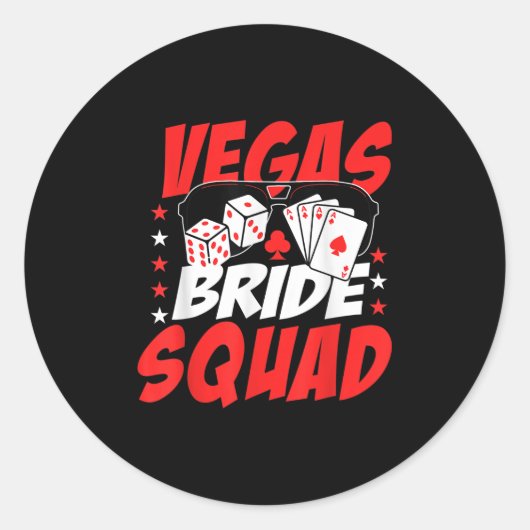 Vegas Bride Squad Wedding Junggeselinnen-Abschied Runder Aufkleber (Vorderseite)