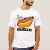 Vegas-Brötchen-Jungen-Würstchen-Logo T-Shirt (Vorderseite)