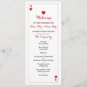 Vegas Casino Ace of Hearts Cards Hochzeitsprogramm Programm (Vorderseite)